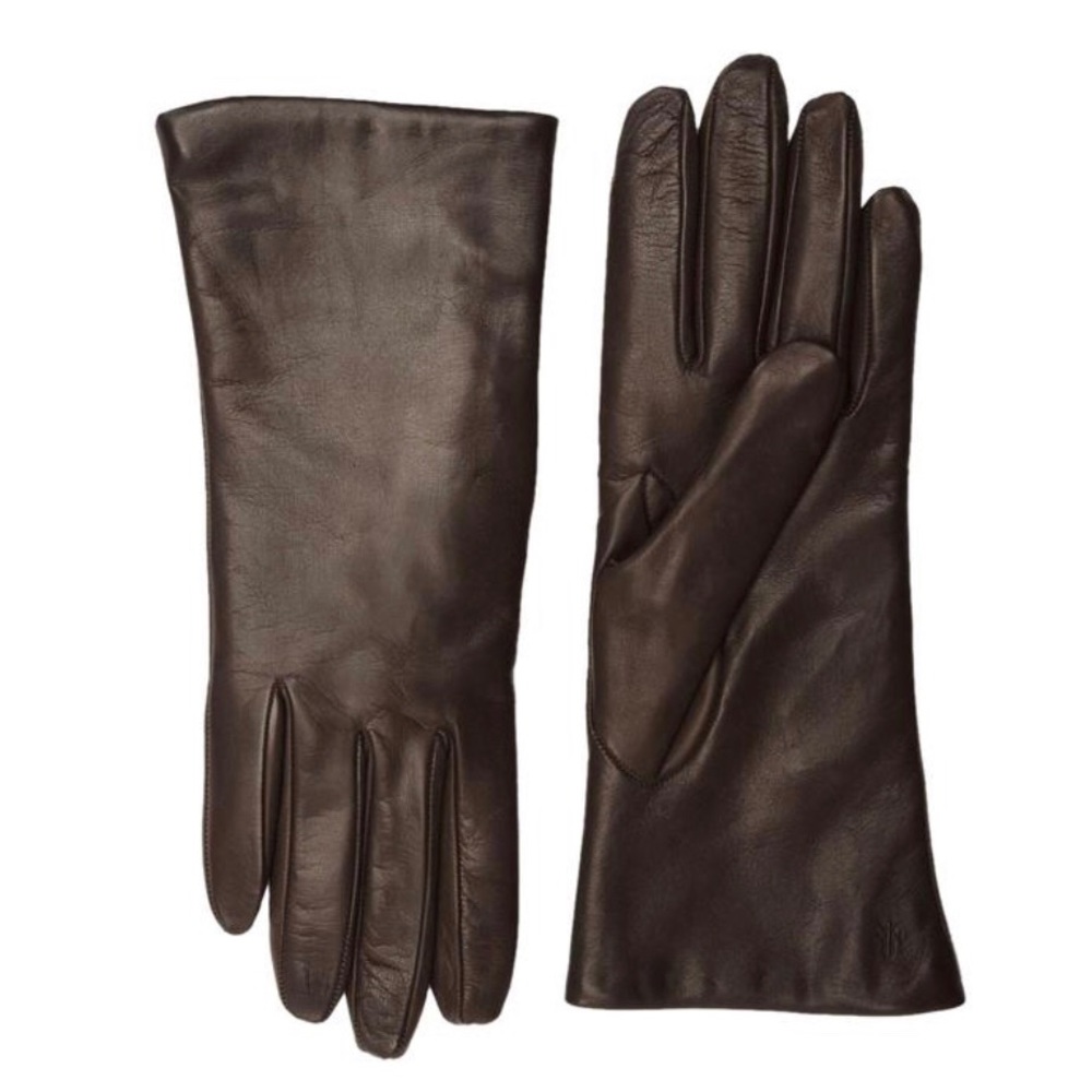 Frye company leather gloves dark brown NWT
